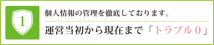 個人情報の管理を徹底しております。